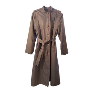 Vintage London Fog Maincoats Trench Coat Gray w/ Removable Liner Belt | 12 Reg